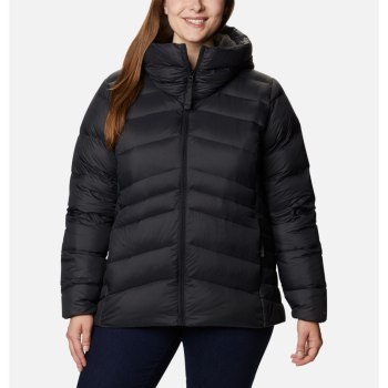 Columbia Autumn Park Down Hooded Plus Size, Chamarras Negros Para Mujer | 021458-NGL